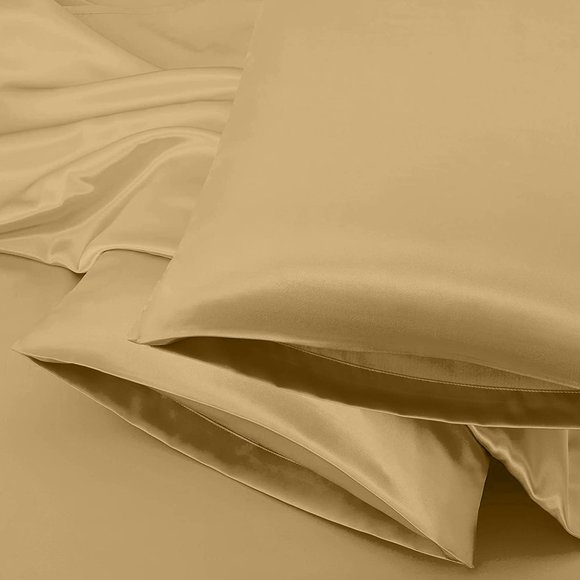 Oussum Silky Satin Cream Pillow Case for Home Decor Pillowcase Set of 2 - Picture 11 of 11